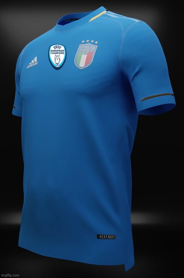 Adidas Italy 2022 Jersey with Euro 2020 Champions Badge on the Chest | image tagged in italy,calcio,adidas,shirt,memes | made w/ Imgflip meme maker