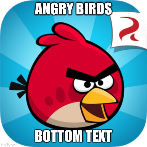 ANGRY BIRDS; BOTTOM TEXT | image tagged in angry birds | made w/ Imgflip meme maker