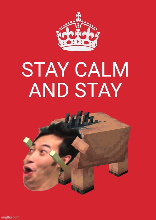 Stay calm and stay poglin | STAY CALM AND STAY | image tagged in memes,keep calm and carry on red,minecraft,funny | made w/ Imgflip meme maker