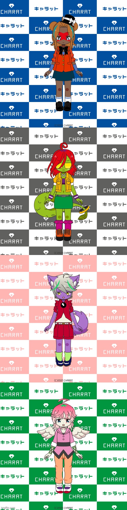 All of the Glamrocks (my version) genderbent | image tagged in charat,fnaf sb | made w/ Imgflip meme maker