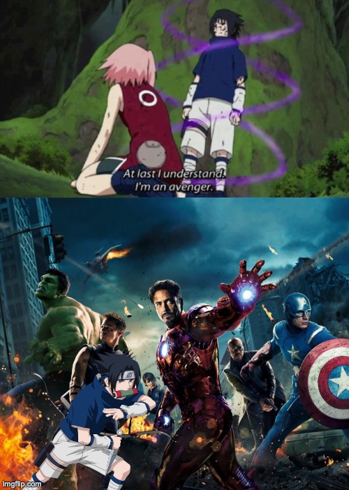 image tagged in naruto,avengers,marvel,anime,funny memes,anime memes | made w/ Imgflip meme maker