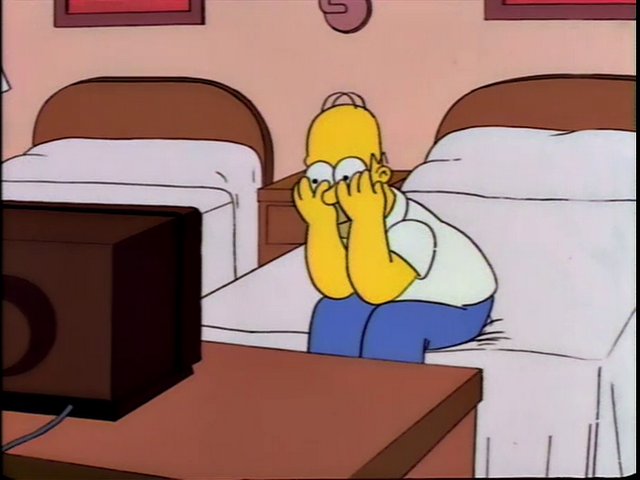 Homer Looking At Old TV Blank Meme Template