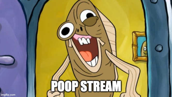 Distortion | POOP STREAM | image tagged in distortion | made w/ Imgflip meme maker