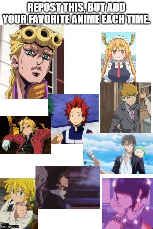 image tagged in anime,mha,fma,jojo's bizarre adventure | made w/ Imgflip meme maker