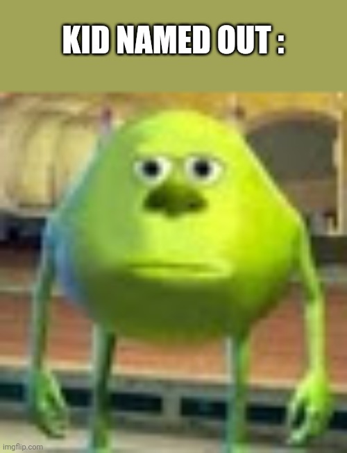 Sully Wazowski | KID NAMED OUT : | image tagged in sully wazowski | made w/ Imgflip meme maker