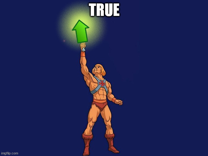 He-Man Upvote | TRUE | image tagged in he-man upvote | made w/ Imgflip meme maker