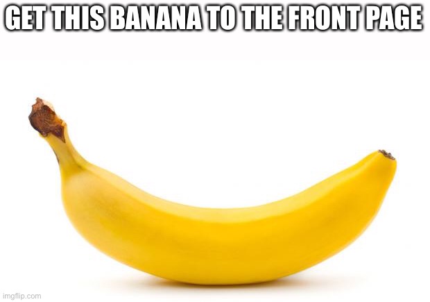 Banana | GET THIS BANANA TO THE FRONT PAGE | image tagged in banana,front page,front page plz,upvote begging,begging for upvotes,imgflip points | made w/ Imgflip meme maker