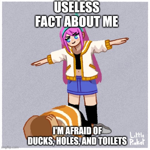 USELESS FACT ABOUT ME; I'M AFRAID OF DUCKS, HOLES, AND TOILETS | image tagged in assert dominance | made w/ Imgflip meme maker