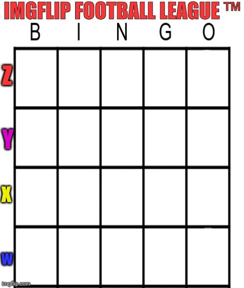 IFL BINGO CARD Blank Meme Template