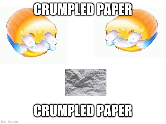 Blank White Template | CRUMPLED PAPER; CRUMPLED PAPER | image tagged in blank white template | made w/ Imgflip meme maker