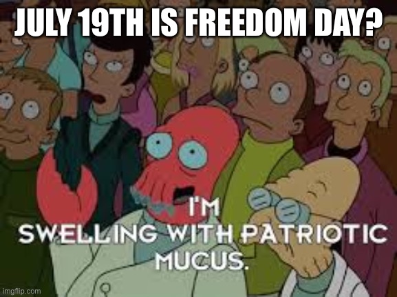 Freedom Day | JULY 19TH IS FREEDOM DAY? | image tagged in freedom | made w/ Imgflip meme maker