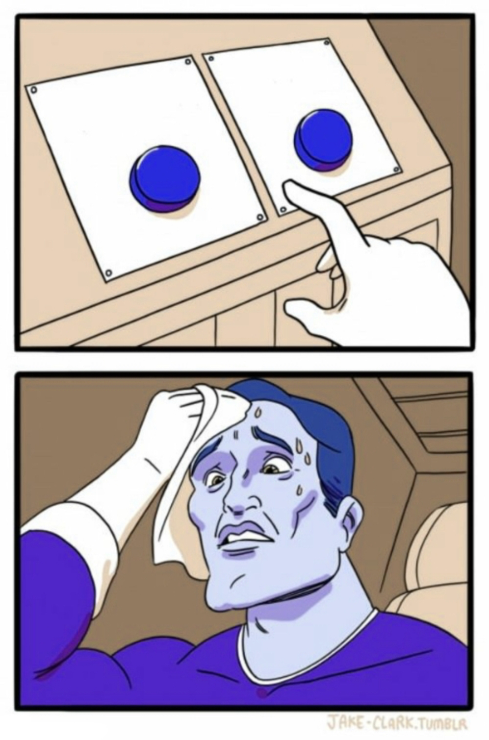Two buttons (Recolored) Blank Meme Template