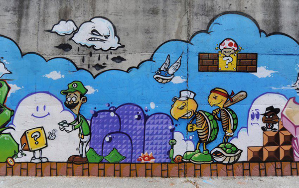 High Quality Mario Graffiti Art Blank Meme Template