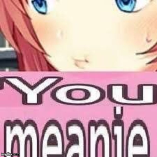 You meanie | image tagged in you meanie | made w/ Imgflip meme maker