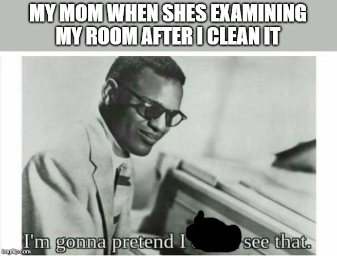 -inserts personnel information here- | MY MOM WHEN SHES EXAMINING MY ROOM AFTER I CLEAN IT | image tagged in im gonna pretend i didnt see that | made w/ Imgflip meme maker