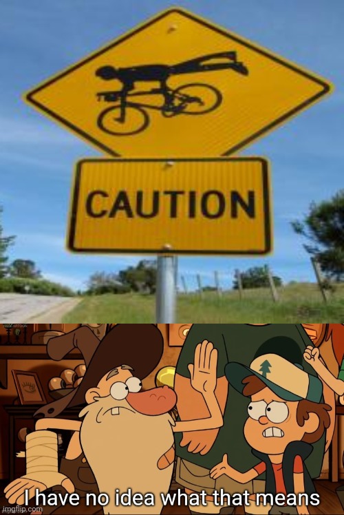 image tagged in i have no idea what that means,caution sign,memes,funny | made w/ Imgflip meme maker