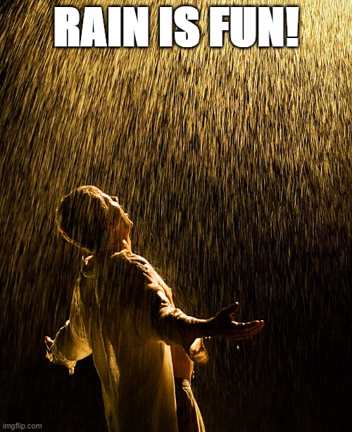 Rain is fun | RAIN IS FUN! | image tagged in raining intensifies | made w/ Imgflip meme maker
