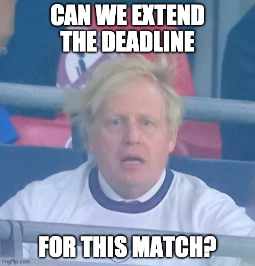 Boris Windshocked | CAN WE EXTEND THE DEADLINE; FOR THIS MATCH? | image tagged in boris windshocked | made w/ Imgflip meme maker