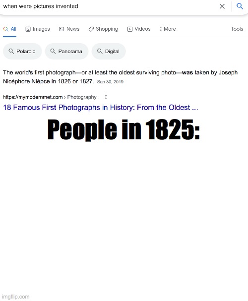 People in 1825: | image tagged in blank white template | made w/ Imgflip meme maker