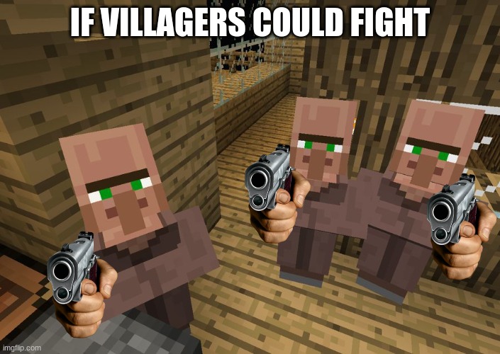 Minecraft Villagers | IF VILLAGERS COULD FIGHT | image tagged in minecraft villagers | made w/ Imgflip meme maker