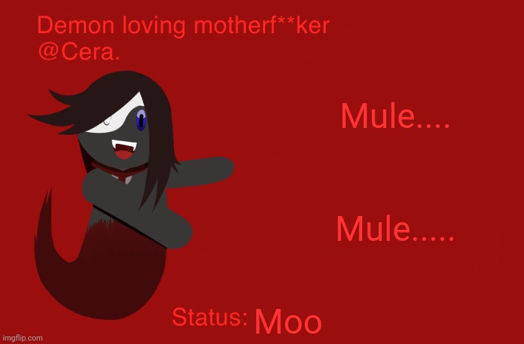 Cera’s announcement temp but with Ryu | Mule.... Mule..... Moo | image tagged in cera s announcement temp but with ryu | made w/ Imgflip meme maker