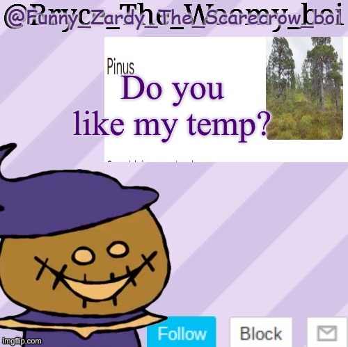 Totally Not A Temp Steal | Do you like my temp? | image tagged in totally not a temp steal | made w/ Imgflip meme maker