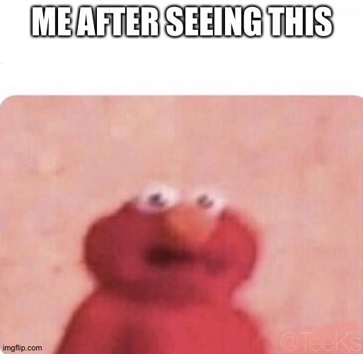 Shook Elmo | ME AFTER SEEING THIS | image tagged in shook elmo | made w/ Imgflip meme maker