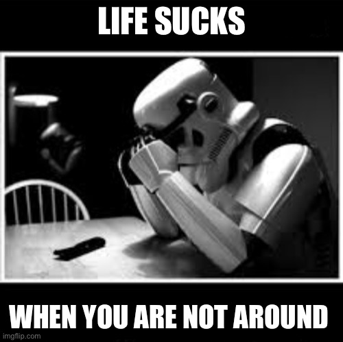 I Miss You | LIFE SUCKS; WHEN YOU ARE NOT AROUND | image tagged in i miss you | made w/ Imgflip meme maker