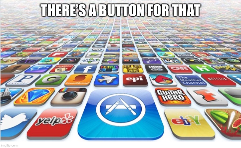 There's An App For That | THERE’S A BUTTON FOR THAT | image tagged in there's an app for that | made w/ Imgflip meme maker