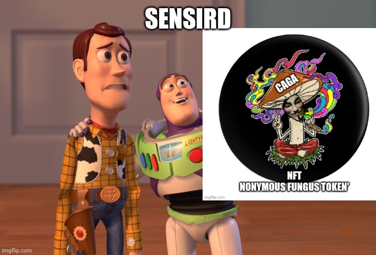 sensird toy story | SENSIRD | image tagged in memes,x x everywhere,sensird,nft,shroom token,420 | made w/ Imgflip meme maker