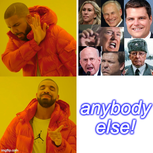 Every election is a chance for correction. | anybody else! | image tagged in memes,drake hotline bling,gop,vote em out | made w/ Imgflip meme maker