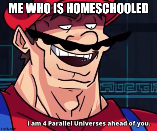 Im 4 parrelel universes ahead of you | ME WHO IS HOME SCHOOLED | image tagged in im 4 parrelel universes ahead of you | made w/ Imgflip meme maker