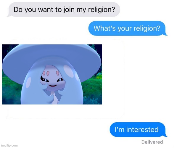 Hatterene | image tagged in whats your religion,pokemon | made w/ Imgflip meme maker