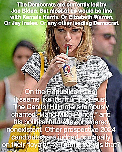 Taylor Swift investigates. | image tagged in taylor swift,republicans,democrats,politics,trump to gop,gop | made w/ Imgflip meme maker