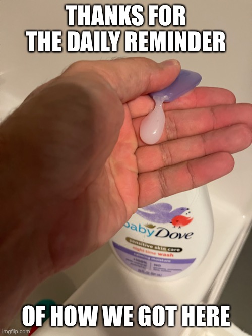 Shade from a dove | THANKS FOR THE DAILY REMINDER; OF HOW WE GOT HERE | image tagged in baby,parenting | made w/ Imgflip meme maker