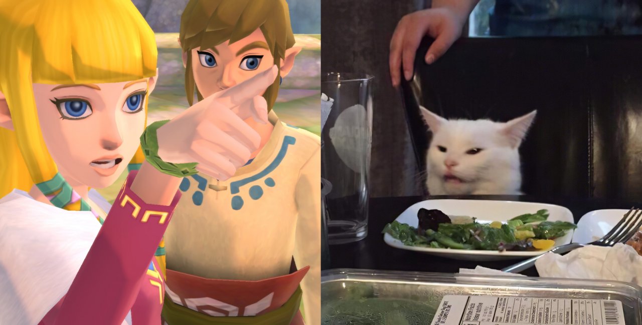 High Quality Zelda Link Gato Cena Blank Meme Template