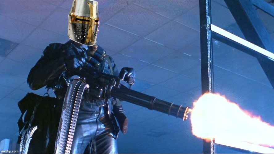Crusader Minigun/Machinegun | image tagged in crusader minigun/machinegun | made w/ Imgflip meme maker