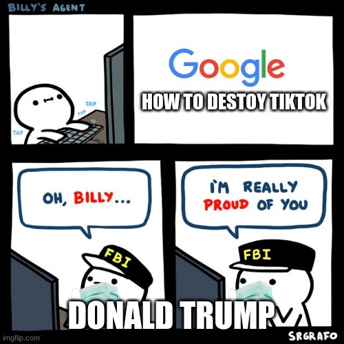 Billy's FBI Agent | HOW TO DESTOY TIKTOK; DONALD TRUMP | image tagged in billy's fbi agent | made w/ Imgflip meme maker