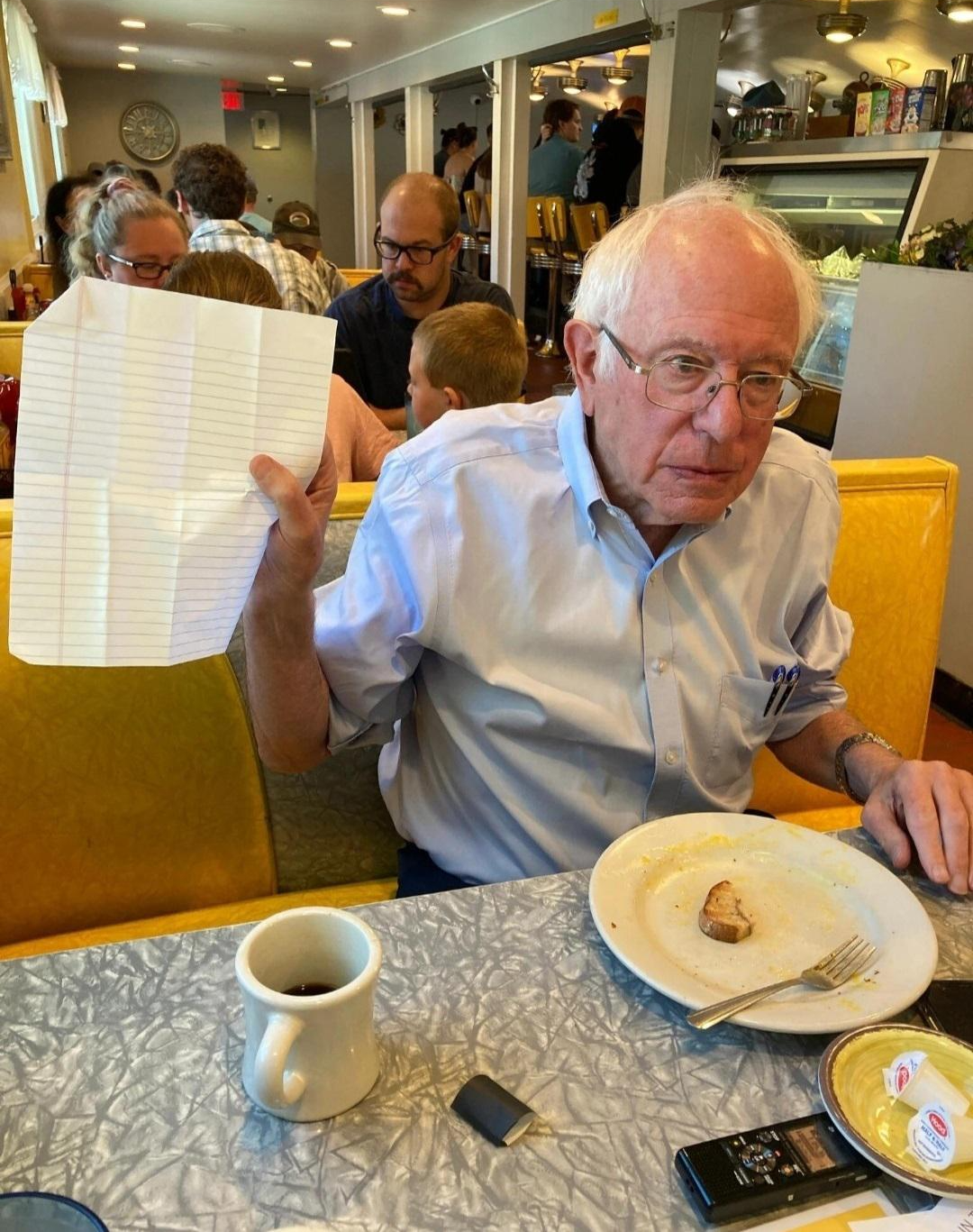 High Quality Bernie Sanders note blank Blank Meme Template