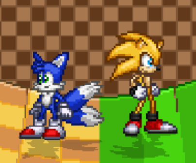 High Quality Sonic & Tails...but Something's off Blank Meme Template