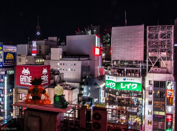 Goku and Lloyd Chilling in tokyo | made w/ Imgflip meme maker