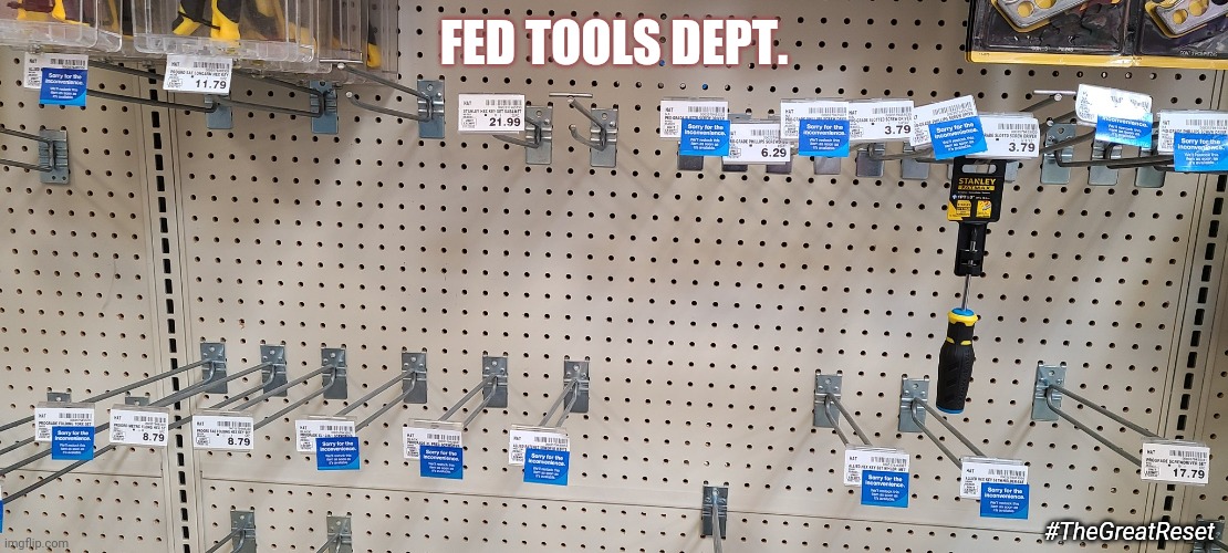 One Screwdriver Left?! -David Schwartz 7-9-21 #HyperInflation #FiatFail #GoldQFS | FED TOOLS DEPT. #TheGreatReset | image tagged in fed tools,federal reserve,monopoly money,ripple,xrp,the great awakening | made w/ Imgflip meme maker