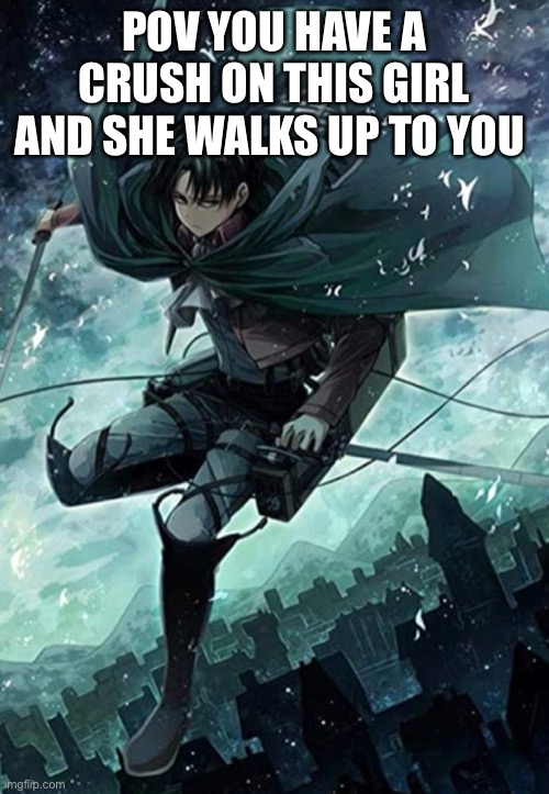 POV YOU HAVE A CRUSH ON THIS GIRL AND SHE WALKS UP TO YOU | made w/ Imgflip meme maker