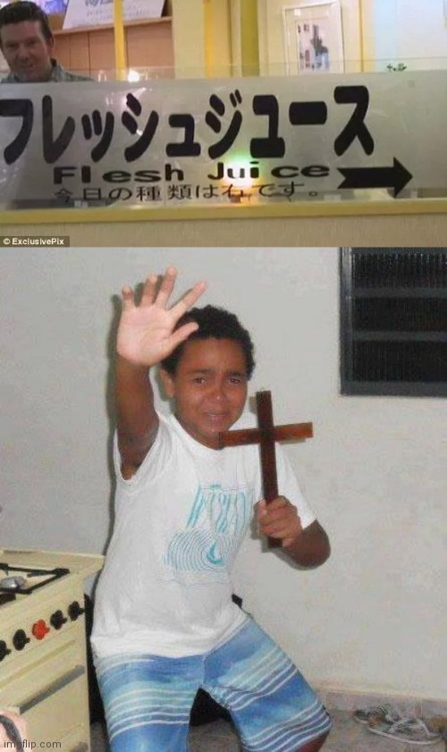 image tagged in kid with cross | made w/ Imgflip meme maker