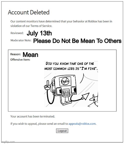 When my roblox account gets banned - Imgflip