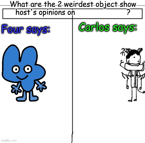 High Quality What are the 2 weirdest object show host's opinions on <blank>? Blank Meme Template