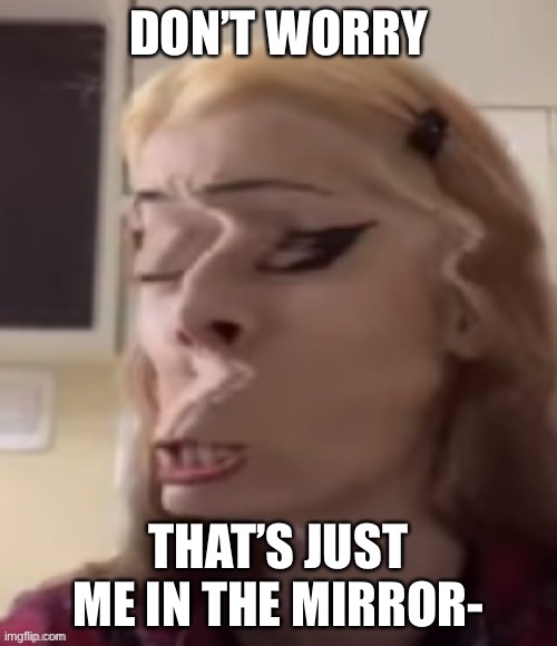 DON’T WORRY; THAT’S JUST ME IN THE MIRROR- | made w/ Imgflip meme maker