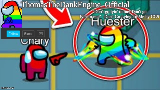 High Quality ThomasTheDankEngine rainbow impostor Blank Meme Template