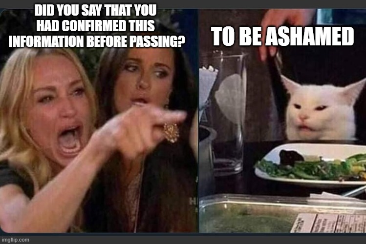 me dijiste que | DID YOU SAY THAT YOU 
HAD CONFIRMED THIS 
INFORMATION BEFORE PASSING? TO BE ASHAMED | image tagged in me dijiste que | made w/ Imgflip meme maker