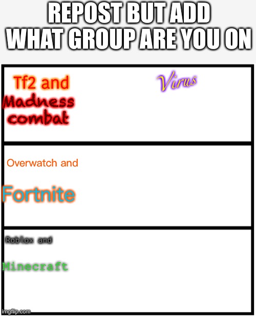 TOADDDDDDD TOADDDD GET THE BUFFALO NOT RANCH DRESSING TOAAAAAD | REPOST BUT ADD WHAT GROUP ARE YOU ON; Madness combat; Virus; Tf2 and; Overwatch and; Fortnite; Roblox and; Minecraft | image tagged in blank comic panel 1x3 | made w/ Imgflip meme maker